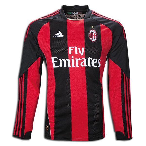 Geruststellen zijde Vergelijkbaar adidas AC Milan Home Long Sleeve Jersey 2010-2011