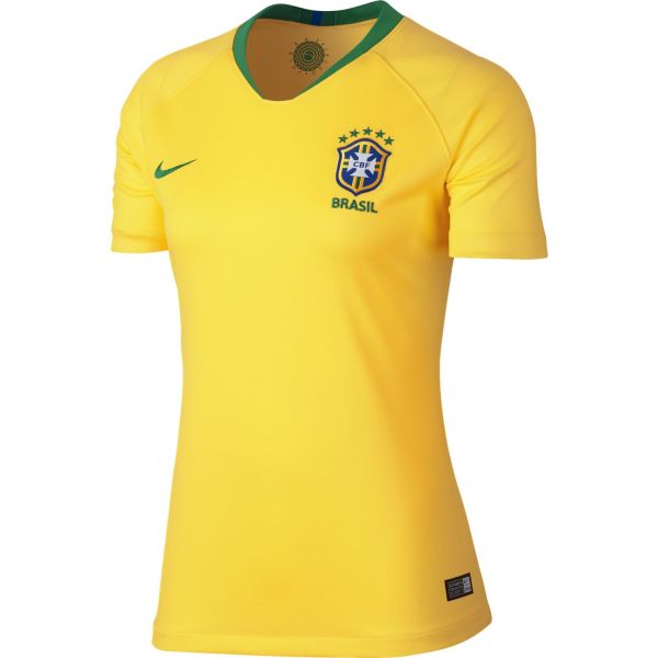 Nike Women's Breathe Brasil CBF Stadium Home Football Jersey 